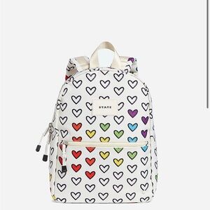 STATE Bags Kane Kids Travel Backpack in the Rainbow Hearts Print Travel School